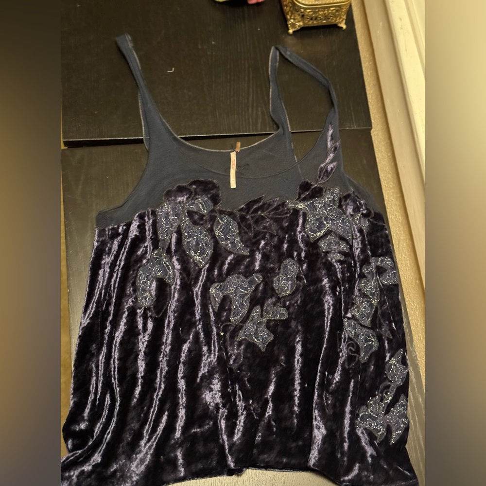 Free People Velvet Floral Blouse